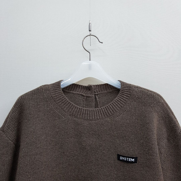 한섬 시스템 2024 울 블렌드 백버튼 크롭 니트 88-98-165사이즈--1