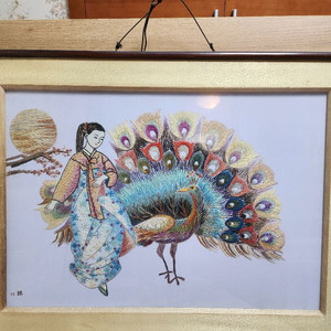 자수 전통화 장식품