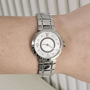 루이비통 땅부르 다이아8p 슬림 여성 스틸 밴드 시계 여자 팔찌