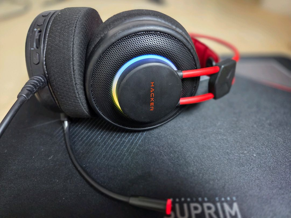 HACKER N800 가상 7.1채널 게이밍 헤드셋 헤드폰--1