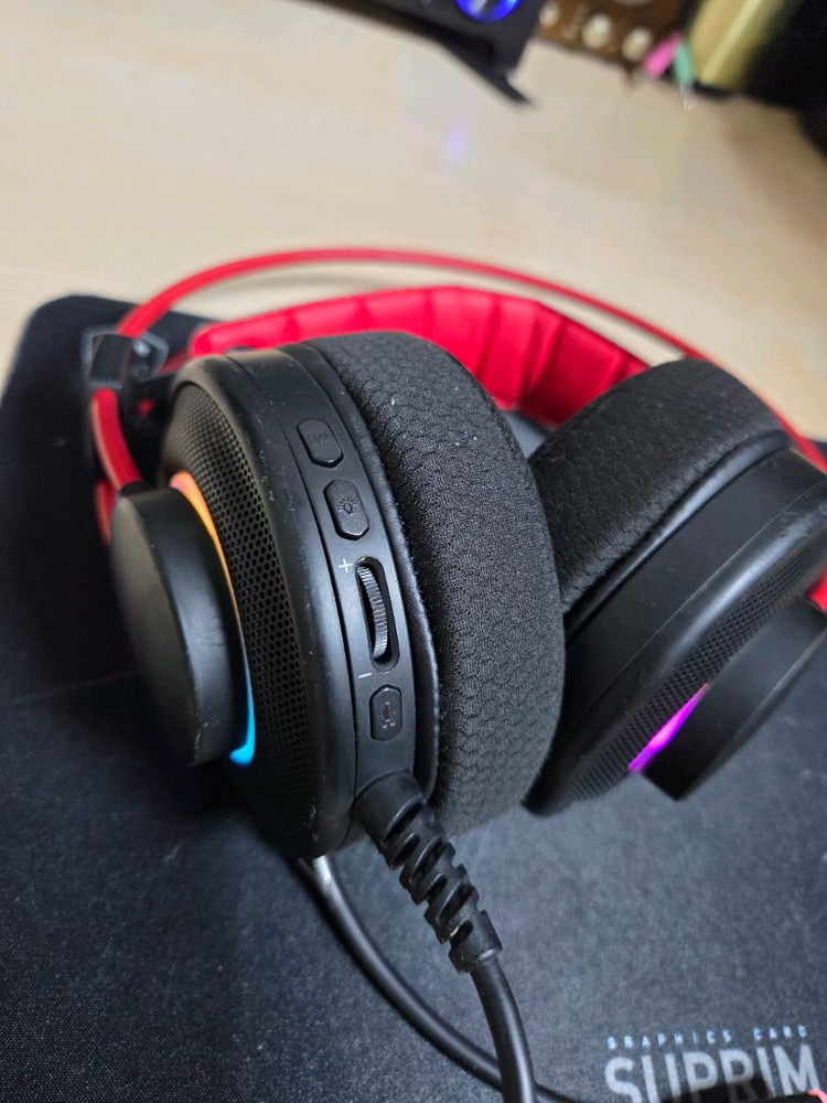 HACKER N800 가상 7.1채널 게이밍 헤드셋 헤드폰--3