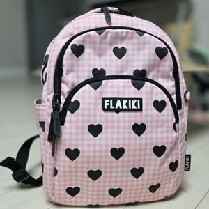 플라키키 하트 책가방 분홍 깅엄 체크