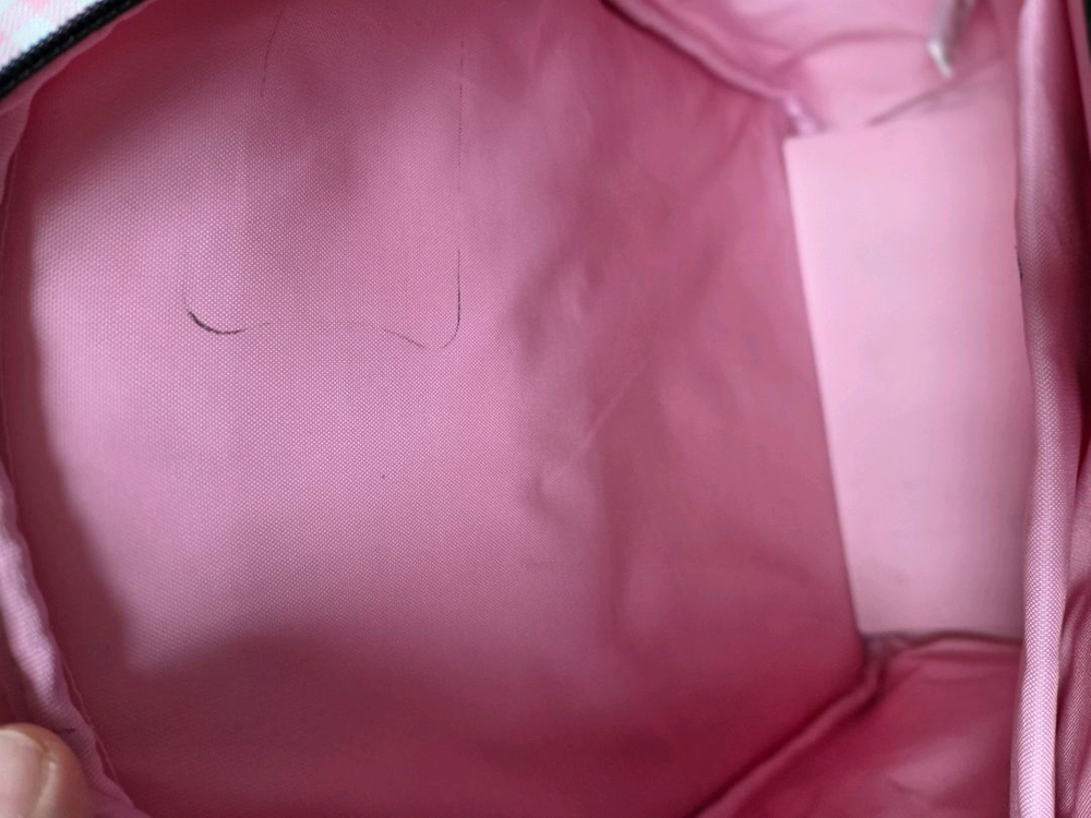 플라키키 하트 책가방 분홍 깅엄 체크--1