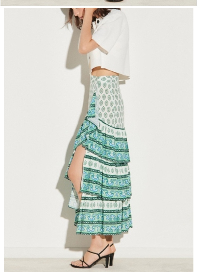 산드로 sandro 프릴 디테일 티어드 스커트 1사이즈--1