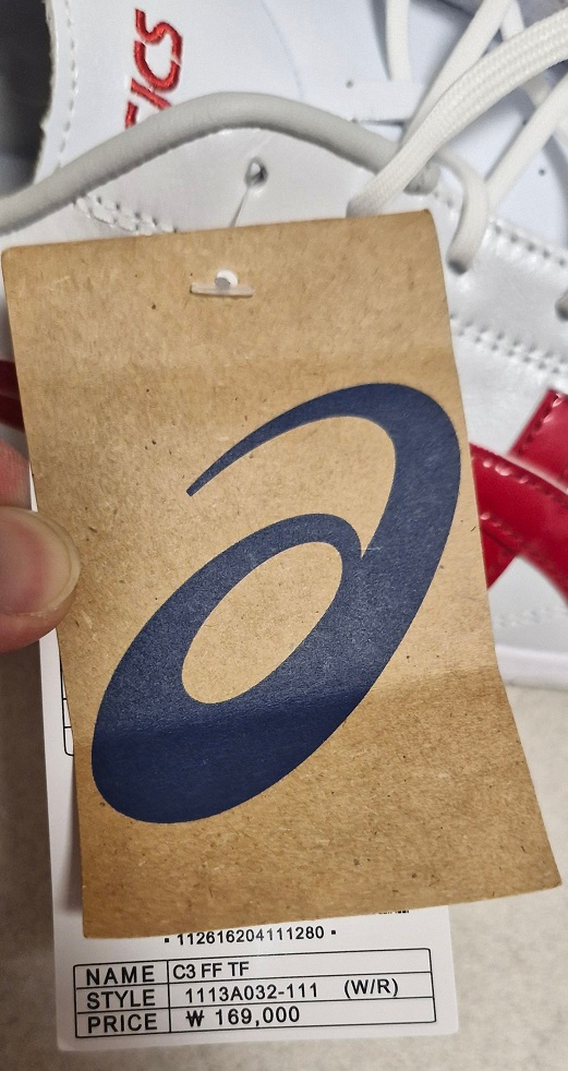 아식스 c3 FF TF 풋살화 흰빨색상--2