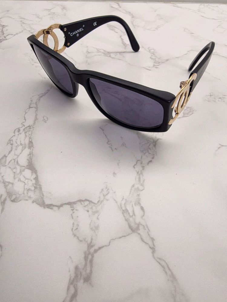 샤넬 금장 CC 스퀘어 선글라스--0