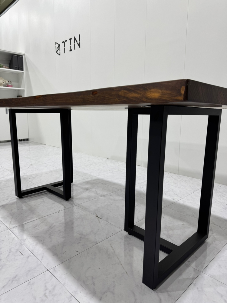 우드슬랩 원목 가정용 식탁 나무 회의테이블 1600 4인용 6인용--3