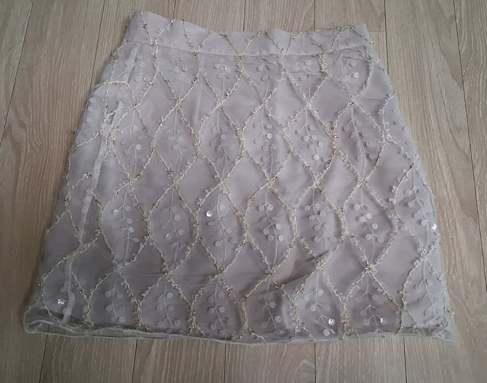 [품절새상품] 로젤린 르에 비즈 h라인 스커트 치마 베이지 s--6