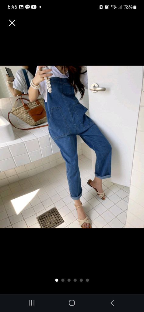 난닝구 데님 멜빵바지.새옷--1