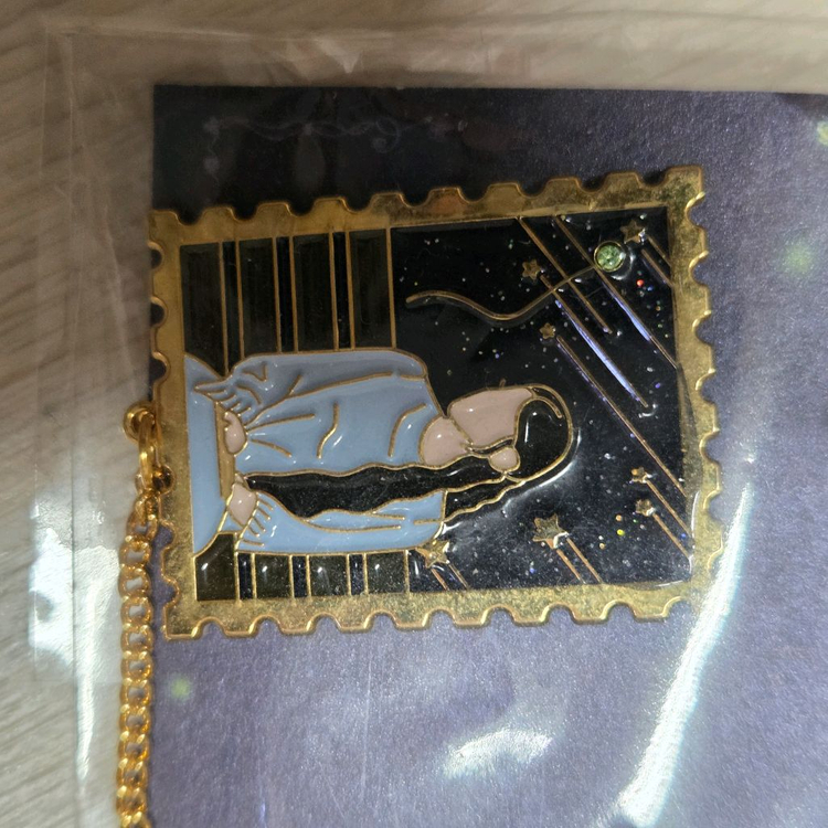 아이유 체인 우표 디자인 브로치st 금속 핀뱃지(앨범 밤편지)--3