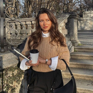 (새상품) 폴로 보이즈 케이블 니트 코튼 스웨터 카멜 XL