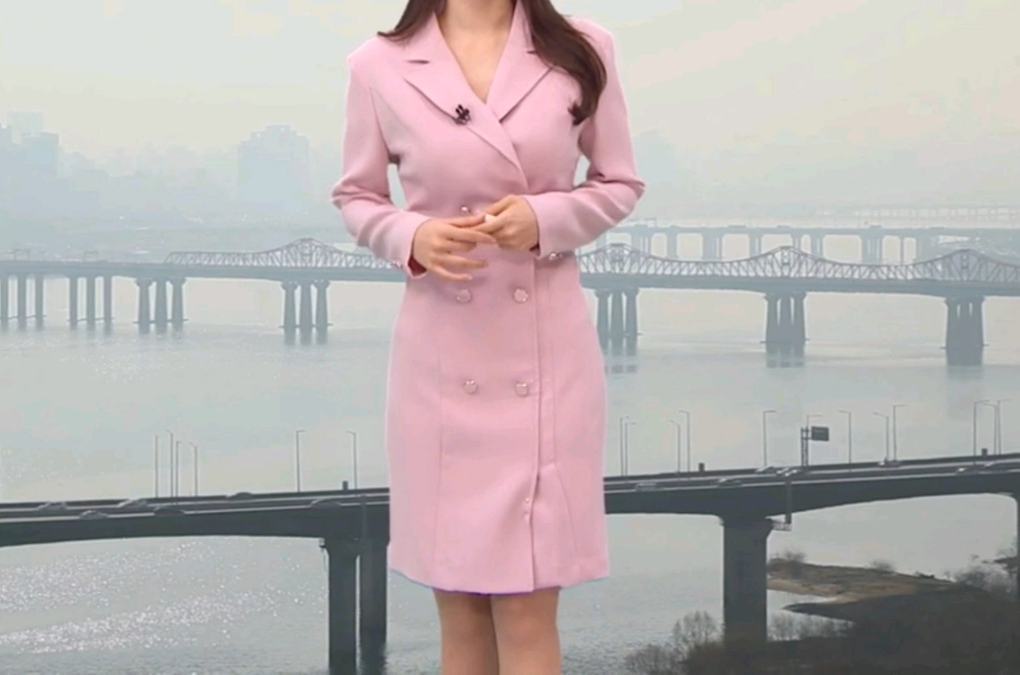 아나운서 기상캐스터 핑크 카라 정장 원피스 (KARRA) - 안심되는 중고거래