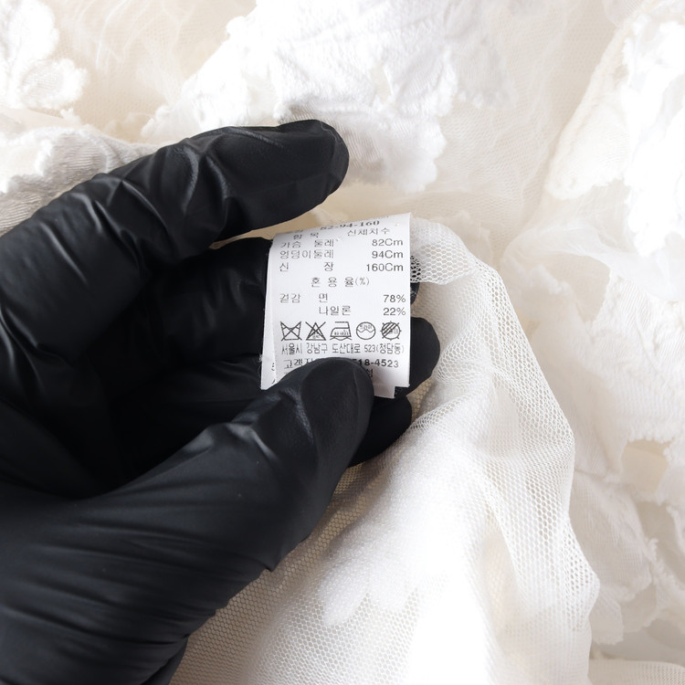 TIME 타임 화이트 플로럴 레이스 브이넥 긴팔 블라우스--5