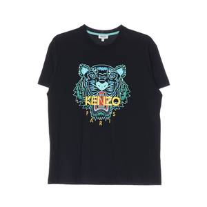 KENZO 겐조 블랙 그린 타이거 로고 오버핏 반팔 크루넥 티셔츠 S 이미지
