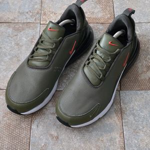 (265)나이키 에어맥스 270 프리미엄 레더 올리브 스니커즈 운동화