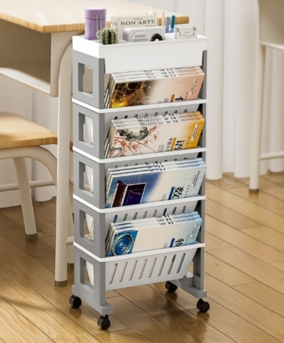이동식 바퀴달린 북트롤리 책꽂이--0
