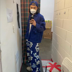 [S] 유니클로 마르니 릴렉스드 와이드 핏 팬츠 플라워 블루