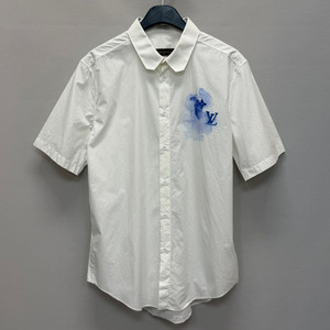 루이비통 프린티드 쇼트 슬리브드 코튼 셔츠 ( 105 )