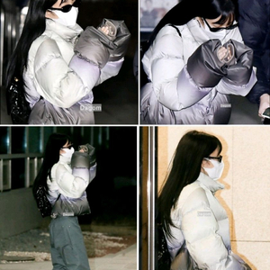 더오픈프로덕트 옴브레 리버시블 숏패딩/프리(제니 착용)