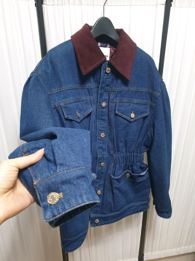 산드로 데님 속누빔 자켓/36/55(새상품)--1