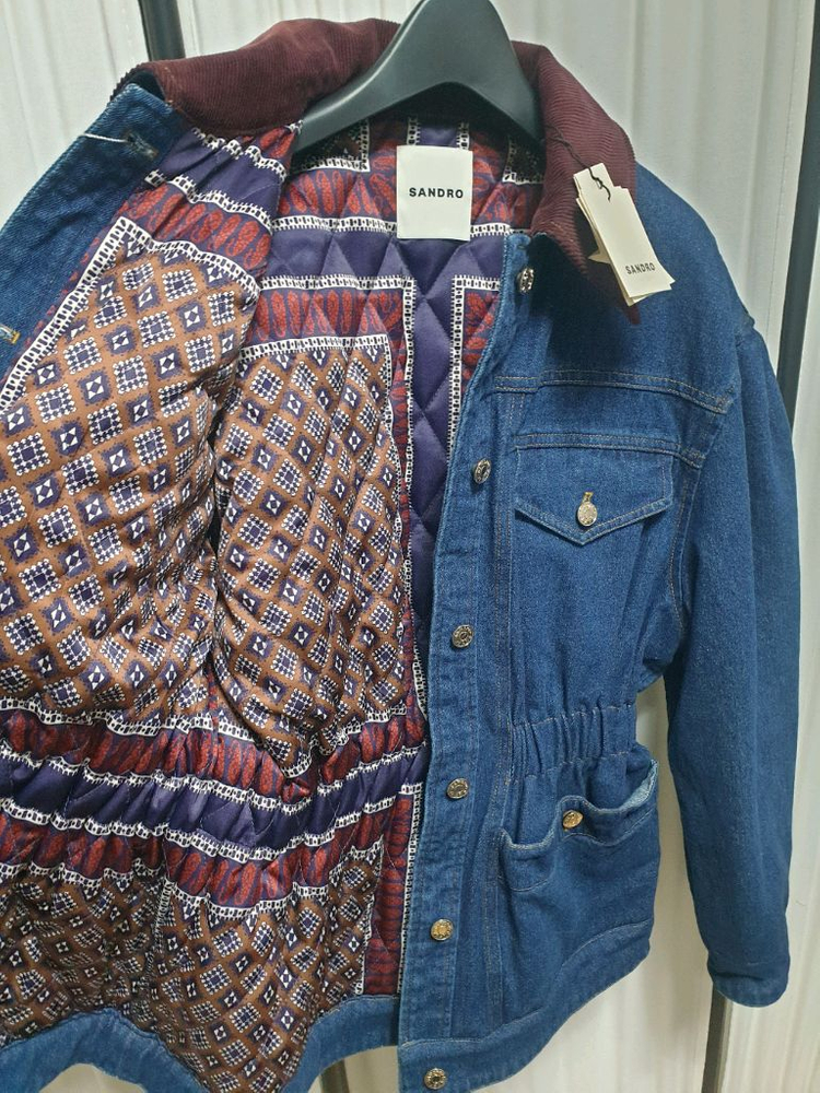 산드로 데님 속누빔 자켓/36/55(새상품)--3
