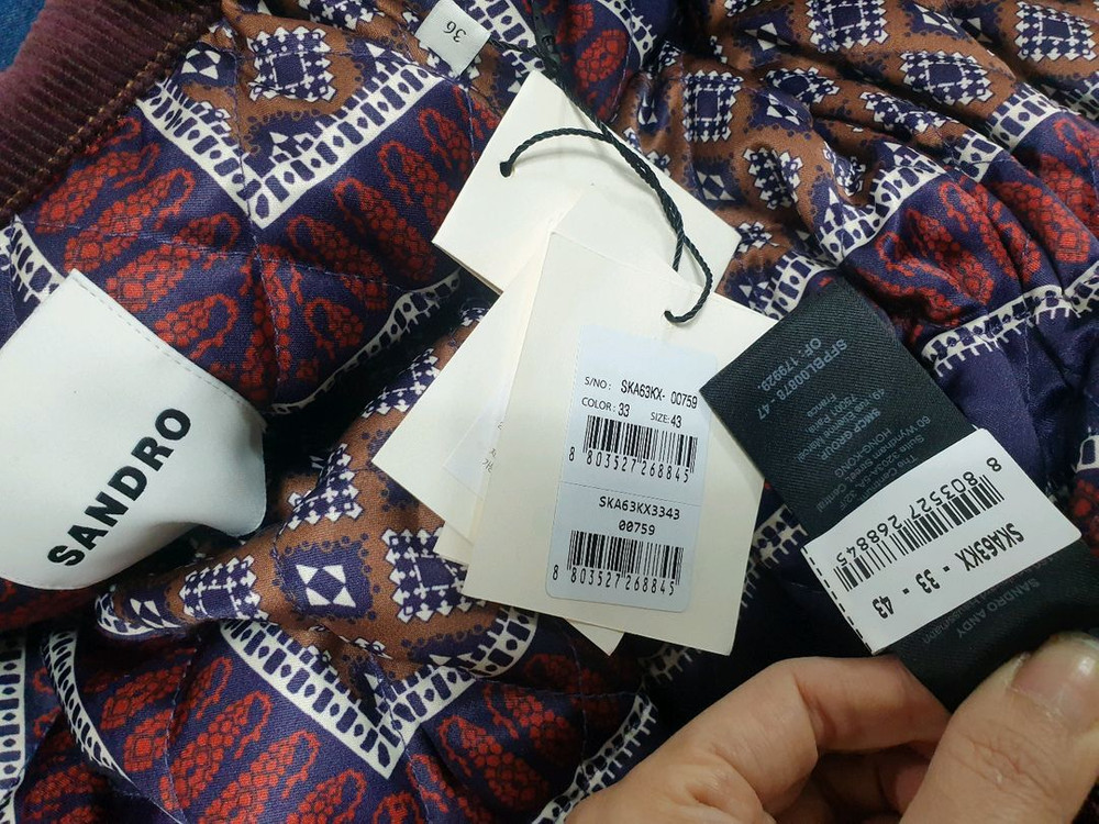 산드로 데님 속누빔 자켓/36/55(새상품)--5