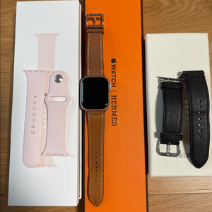 애플워치9 GPS 41mm 알루미늄 핑크 에르메스스트랩 이미지