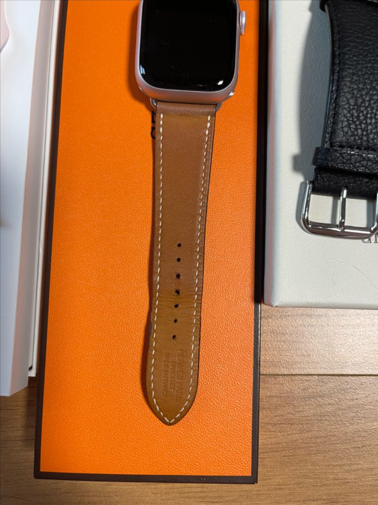 애플워치9 GPS 41mm 알루미늄 핑크 에르메스스트랩 이미지