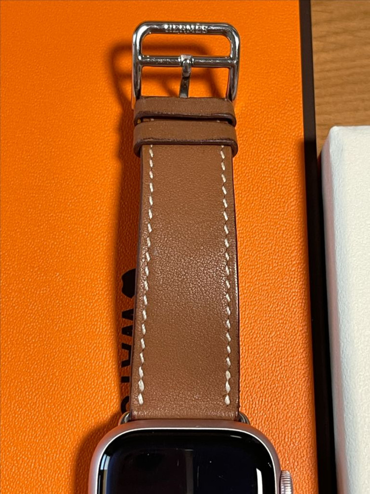 애플워치9 GPS 41mm 알루미늄 핑크 에르메스스트랩 이미지