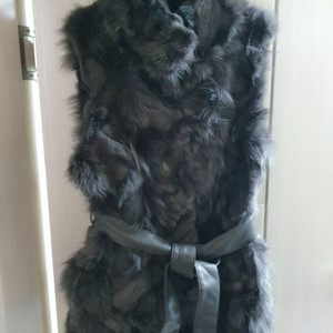 메종블랑쉬 폭스 100% 조끼 55 새상품 여우털 모피