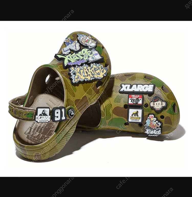 290 새제품) 크록스 x 엑스라지 클로그 카모 국방 베이프st 패턴 이미지