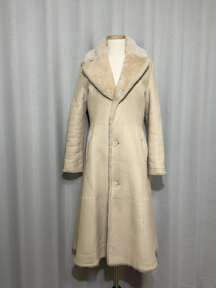 로보 (ROBO) 싱글버튼 리버시블 롱 무스탕 코트 - 새상품 이미지