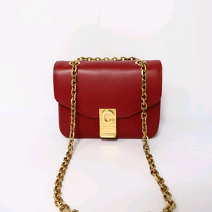 셀린느 레드 금장 C로고 체인 숄더백 스몰
