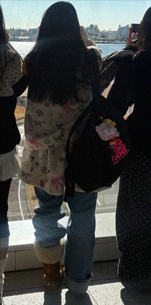 꼼데가르송 핑크로고 프린트 백팩--6