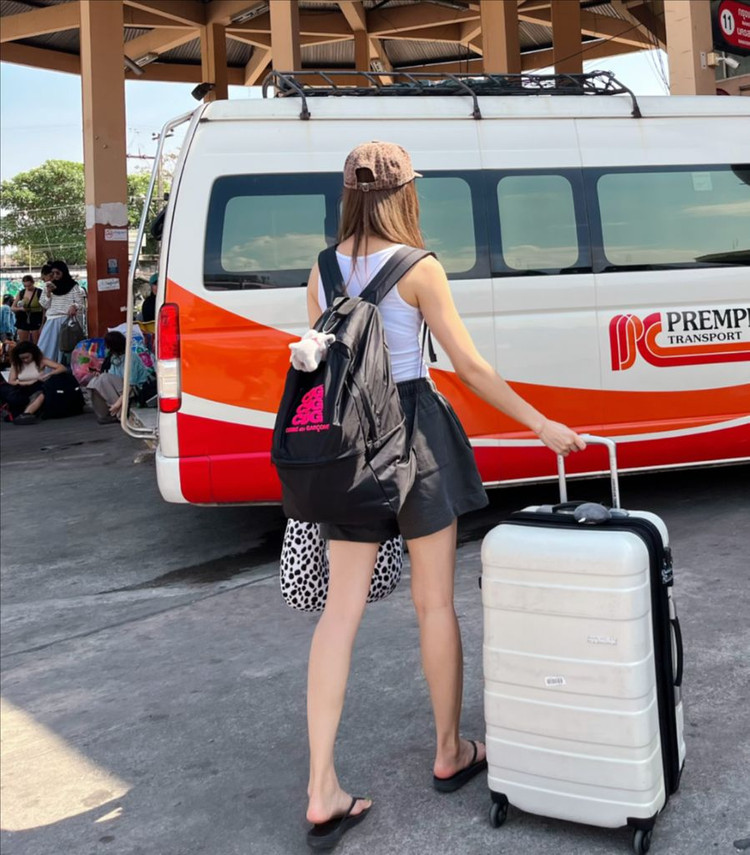 꼼데가르송 핑크로고 프린트 백팩--9