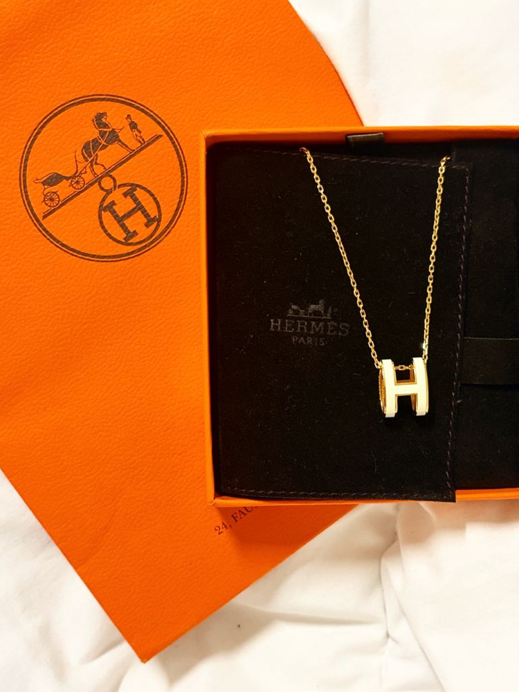 에르메스 팝아슈 목걸이 오리지널 블랑--0