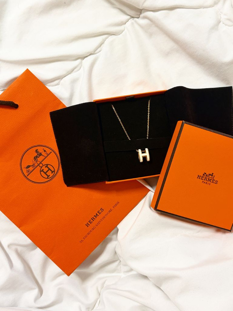 에르메스 팝아슈 목걸이 오리지널 블랑--1