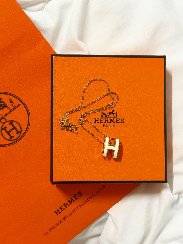 에르메스 팝아슈 목걸이 오리지널 블랑--2