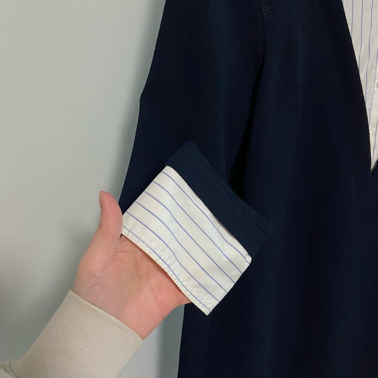 Sandro 산드로 레이어드 카라 셔츠 원피스 (38)--3