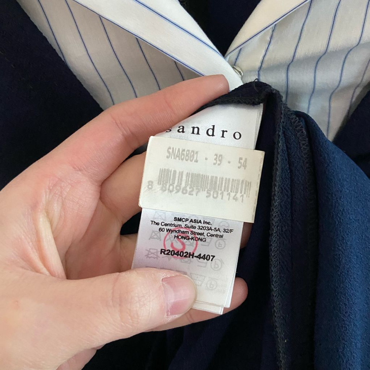 Sandro 산드로 레이어드 카라 셔츠 원피스 (38)--4