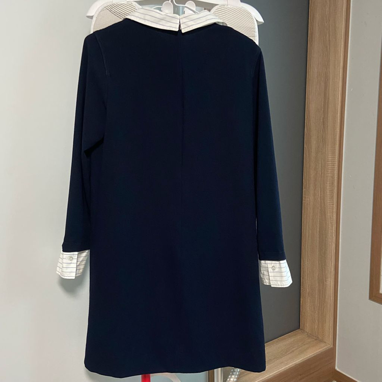 Sandro 산드로 레이어드 카라 셔츠 원피스 (38)--5