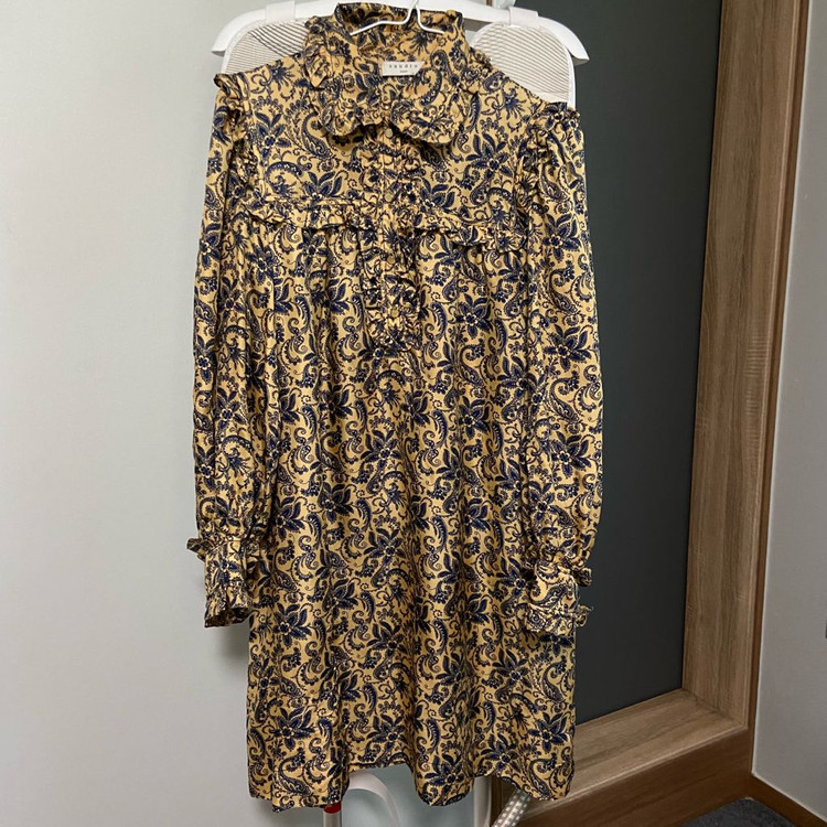 Sandro 산드로 페이즐리 실크 원피스 (36)--1