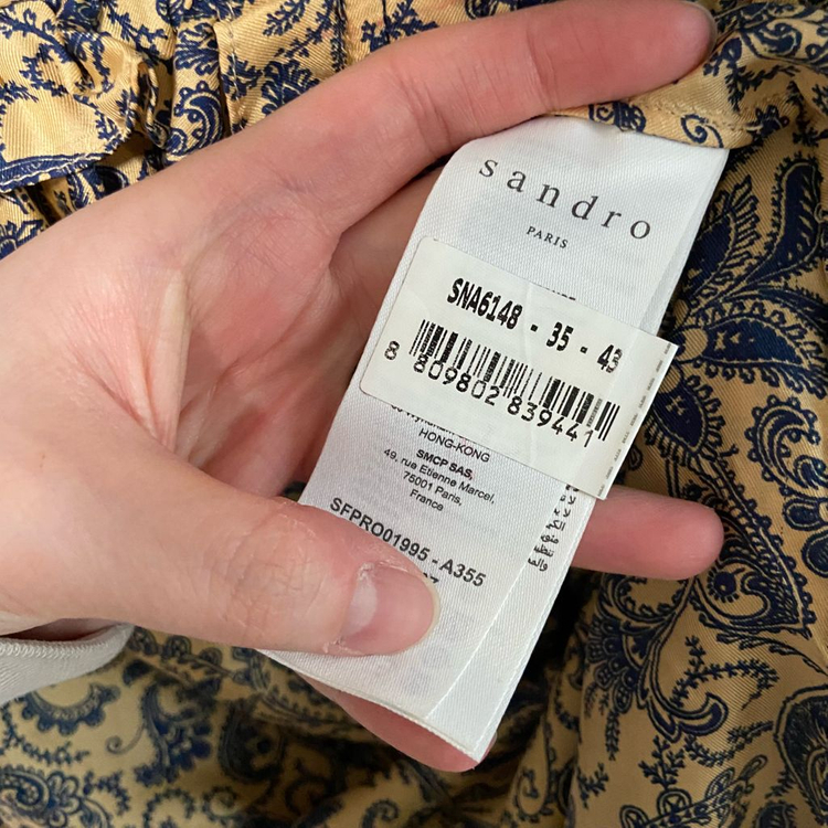 Sandro 산드로 페이즐리 실크 원피스 (36)--5