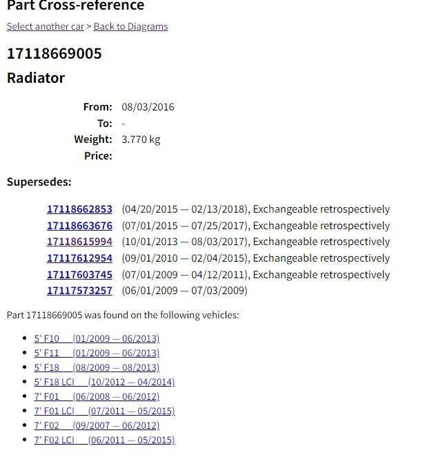 bmw 2011 f10 n52 528i 델파이(Delphi) 새제품 라디에이터 판매합니다.--2