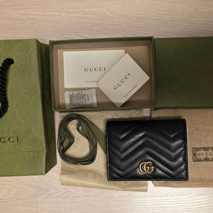 구찌 마몽 마틀라세 카드 케이스 반지갑 초민트급