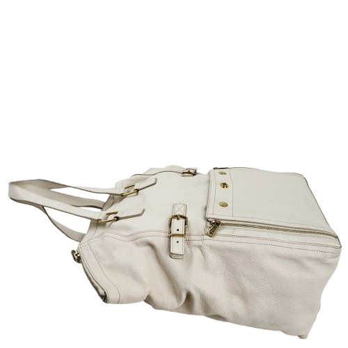 정품 생로랑(입생로랑) 아이보리 가죽 다운타운 백--4