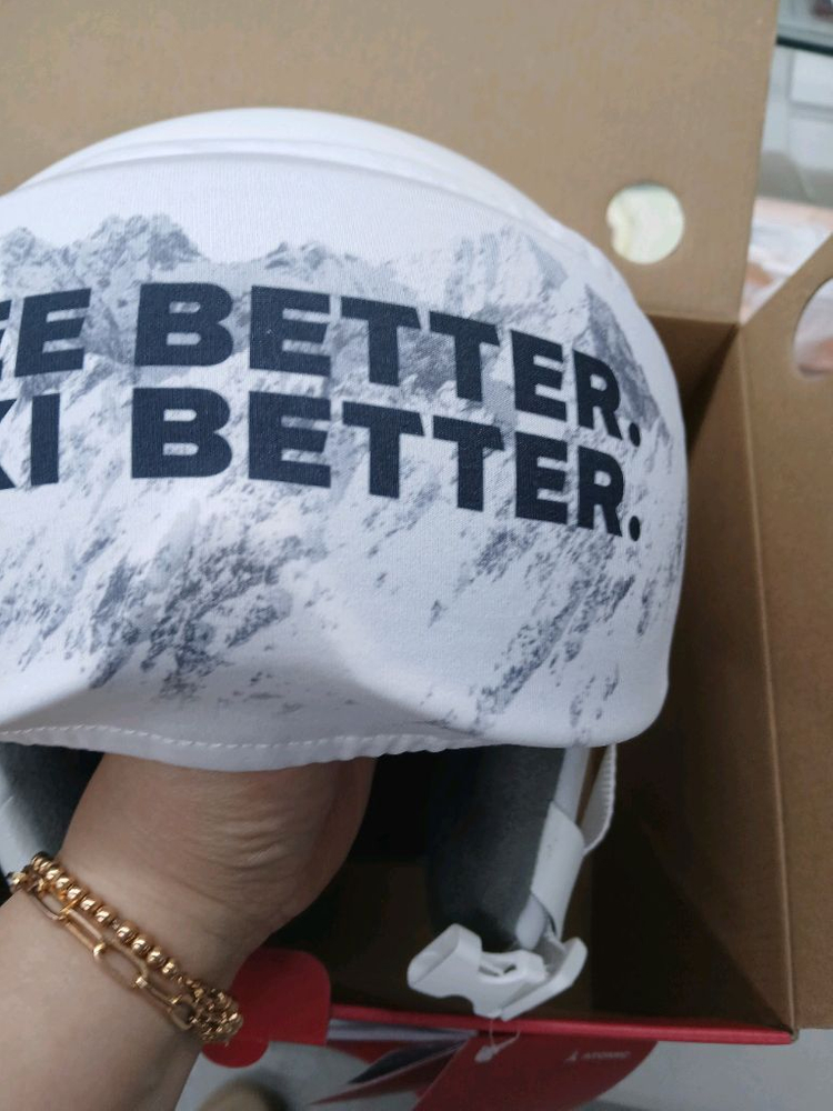 아토믹 바이저 스키헬멧 화이트색상 L(59-63)사이즈--1