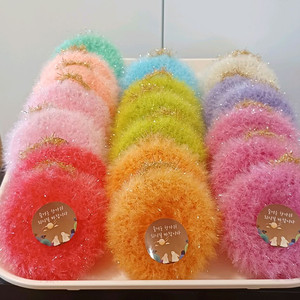 복주머니 수세미.호빵 수세미. 리스 수세미