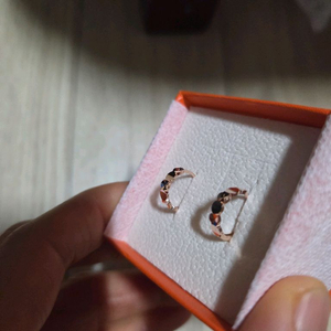 14k 로즈골드 원터치 링 귀걸이 새것