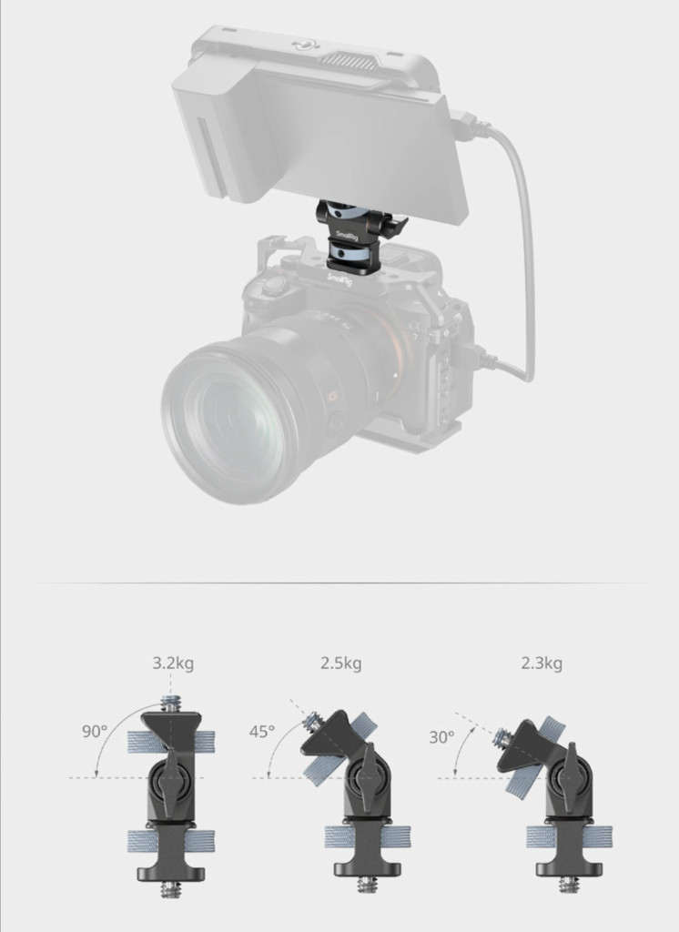 스몰리그x마이크비주얼 트래킹 pov+스위블틸트 모니터마운트+듀얼볼헤드 매직암--5